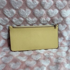 Yellow card holder with zipper